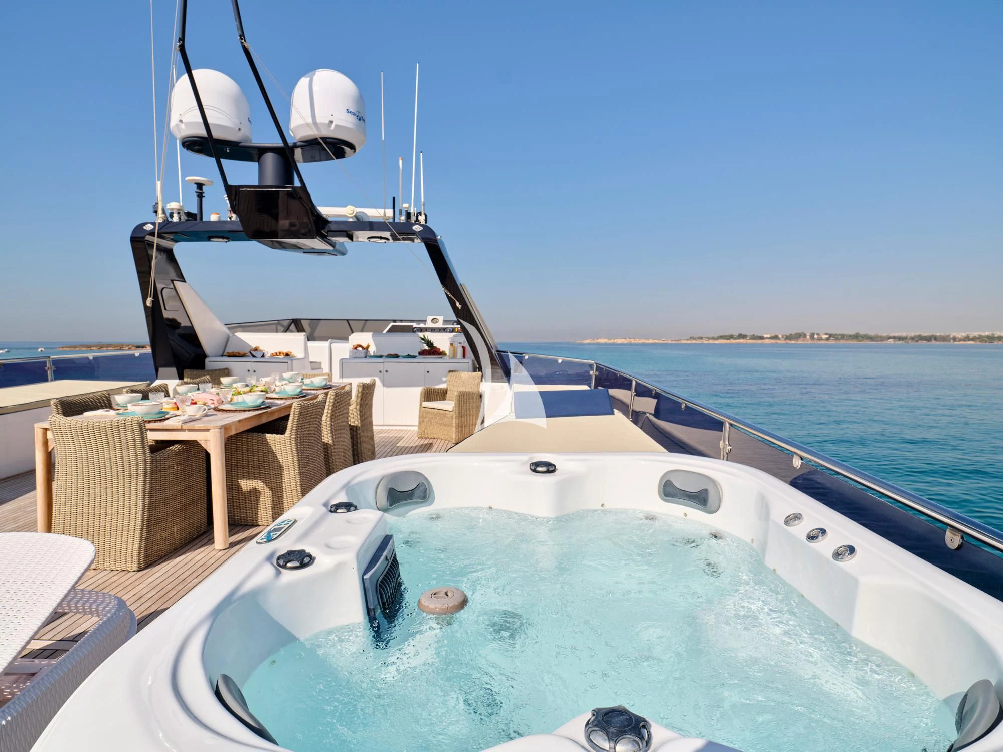 a boat on the water aboard LADY RINA Yacht for Sale