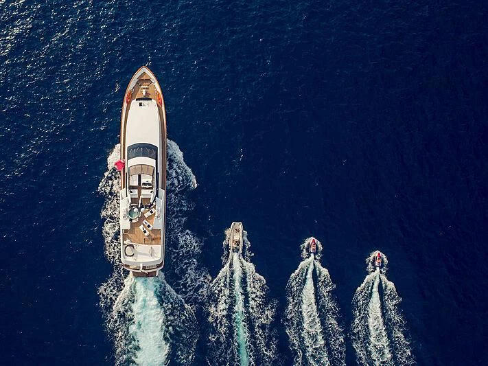 a space shuttle in space aboard LADY RINA Yacht for Sale