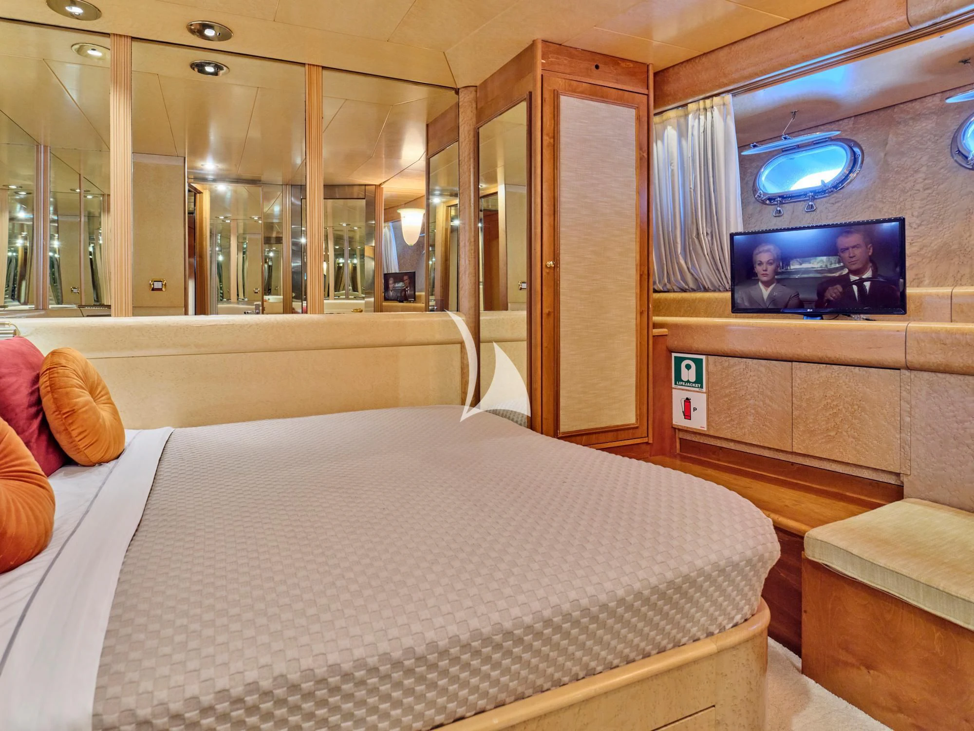 a bed in a train aboard LADY RINA Yacht for Sale