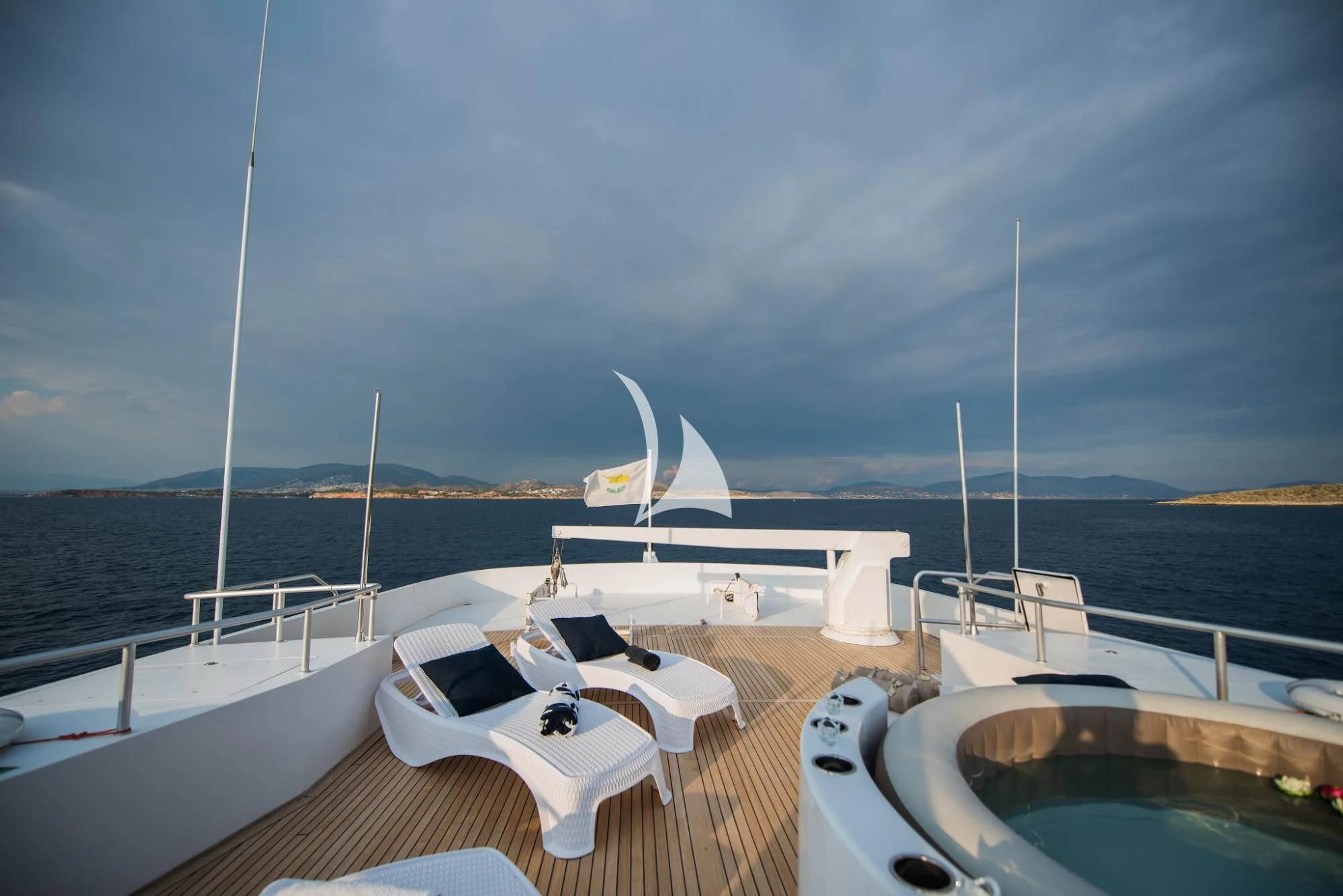a boat on the water aboard LADY RINA Yacht for Sale