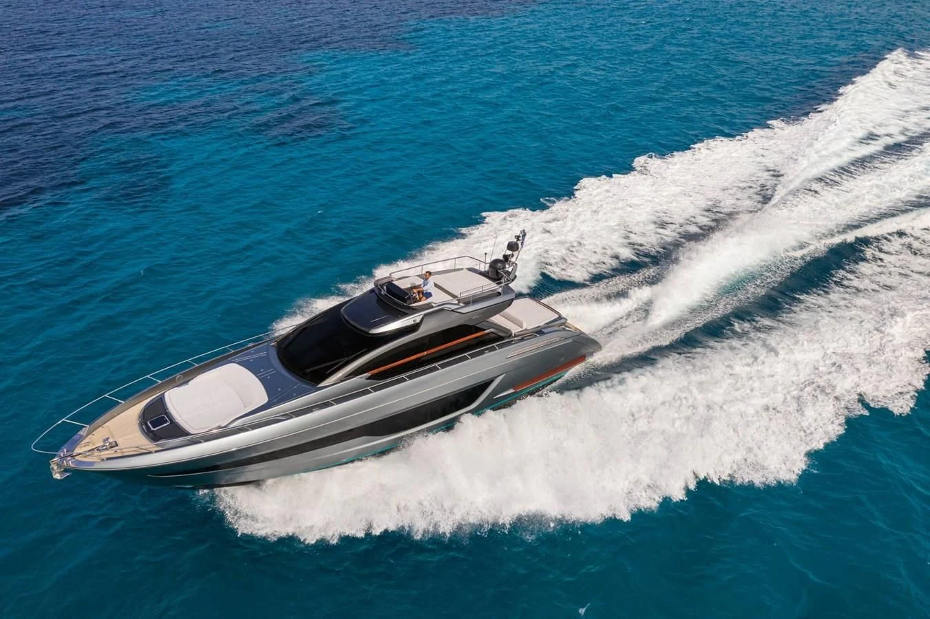 a boat on the water aboard 66' RIBELLE Yacht for Sale
