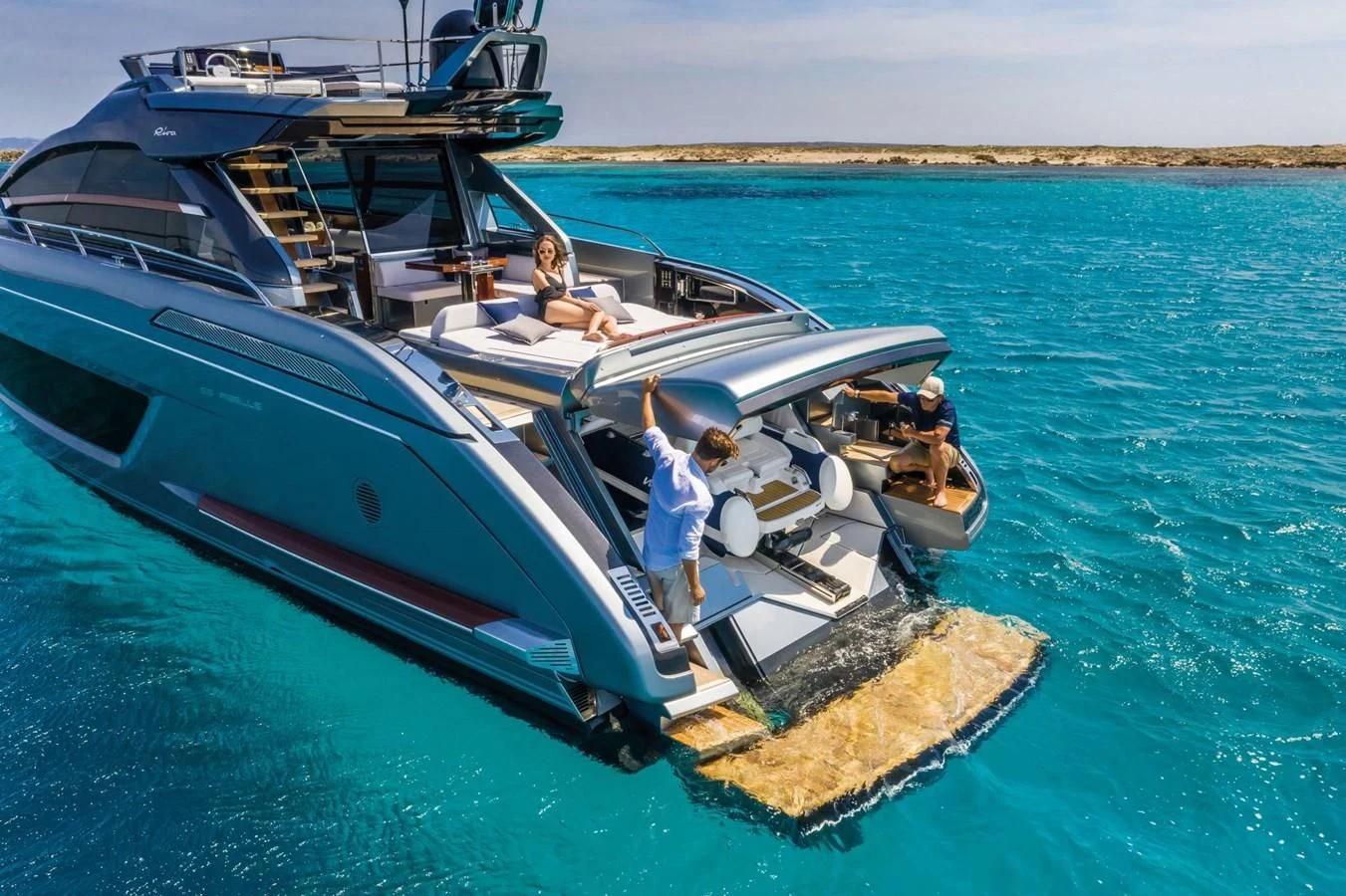 a boat on the water aboard 66' RIBELLE Yacht for Sale