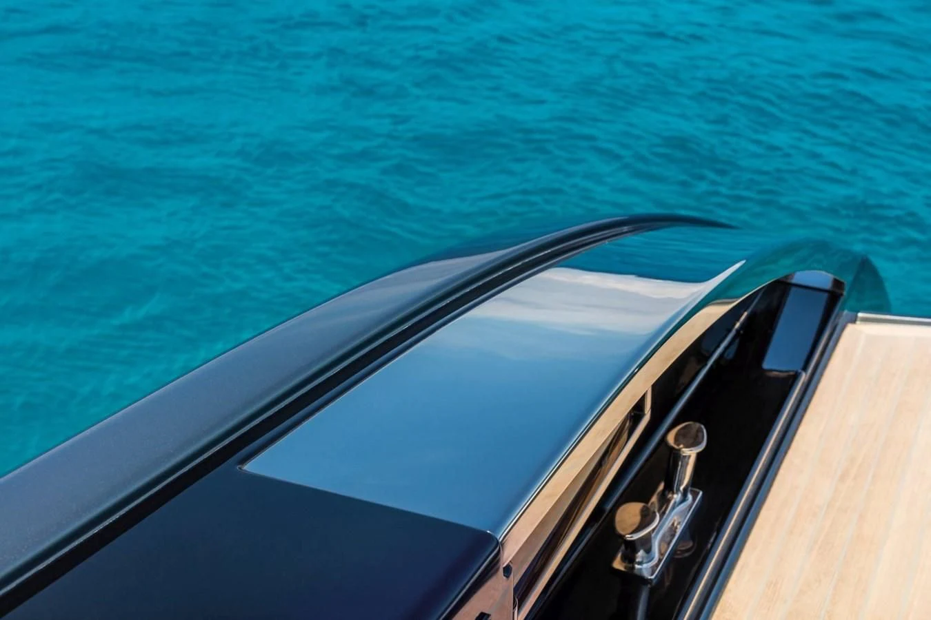 a metal railing overlooking a body of water aboard 66' RIBELLE Yacht for Sale