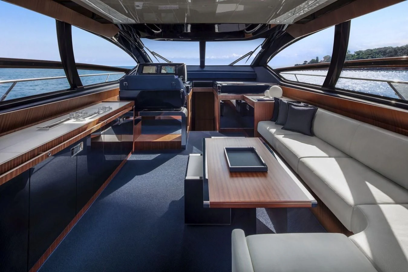 inside of a boat aboard 66' RIBELLE Yacht for Sale