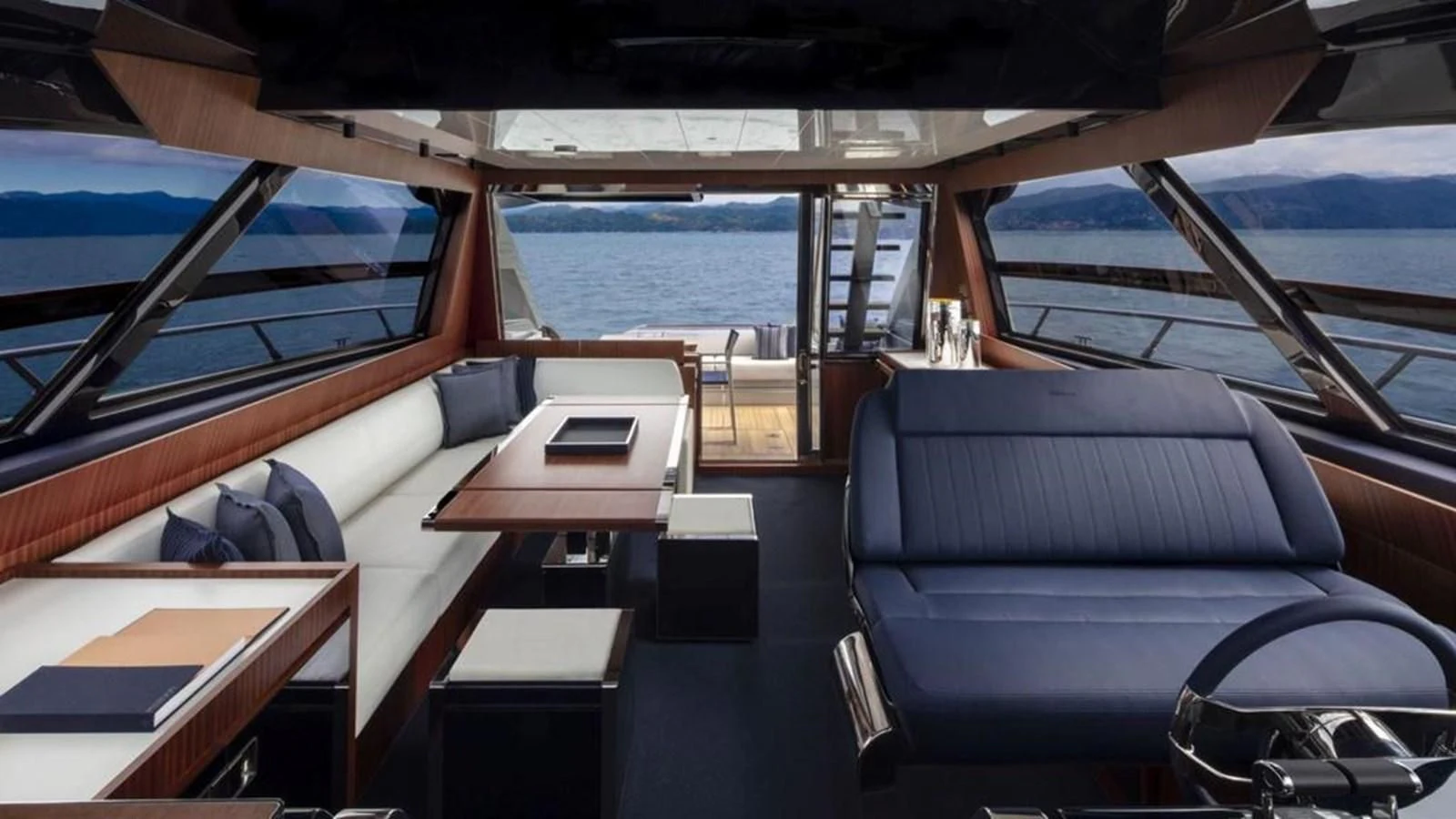 inside of a boat aboard 66' RIBELLE Yacht for Sale