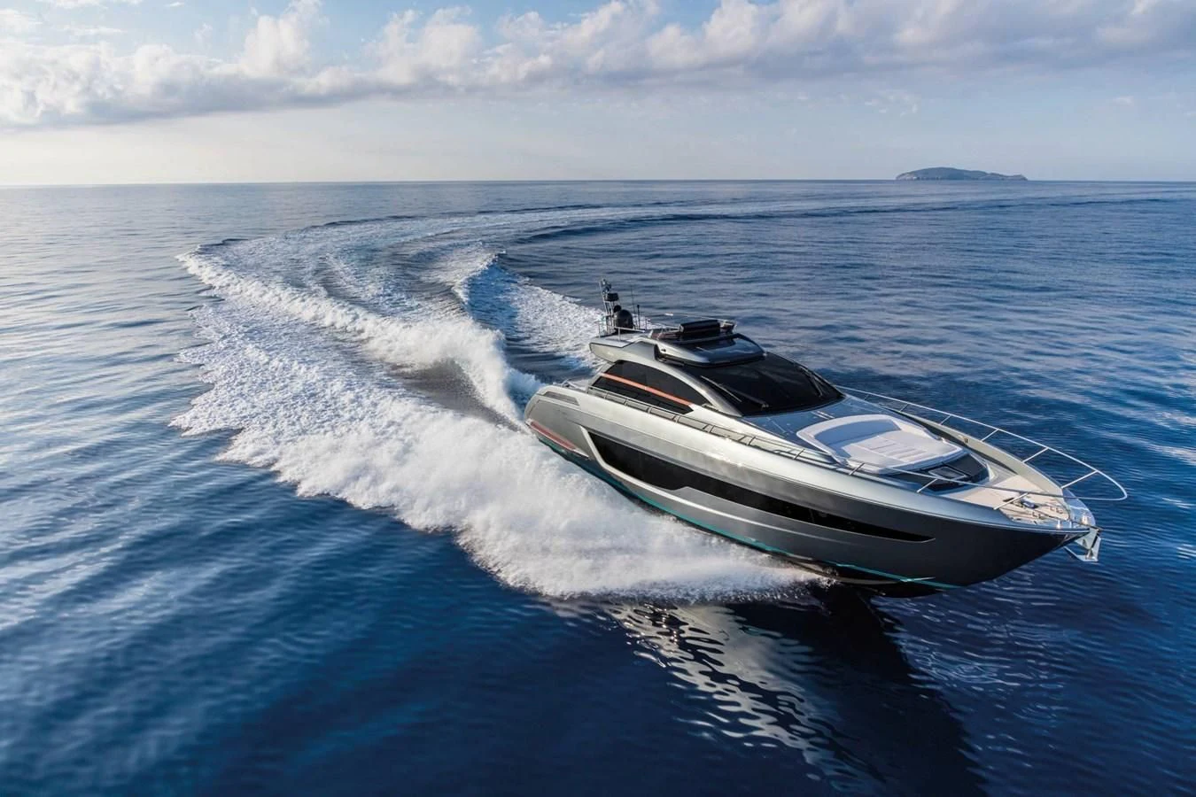 a boat on the water aboard 66' RIBELLE Yacht for Sale
