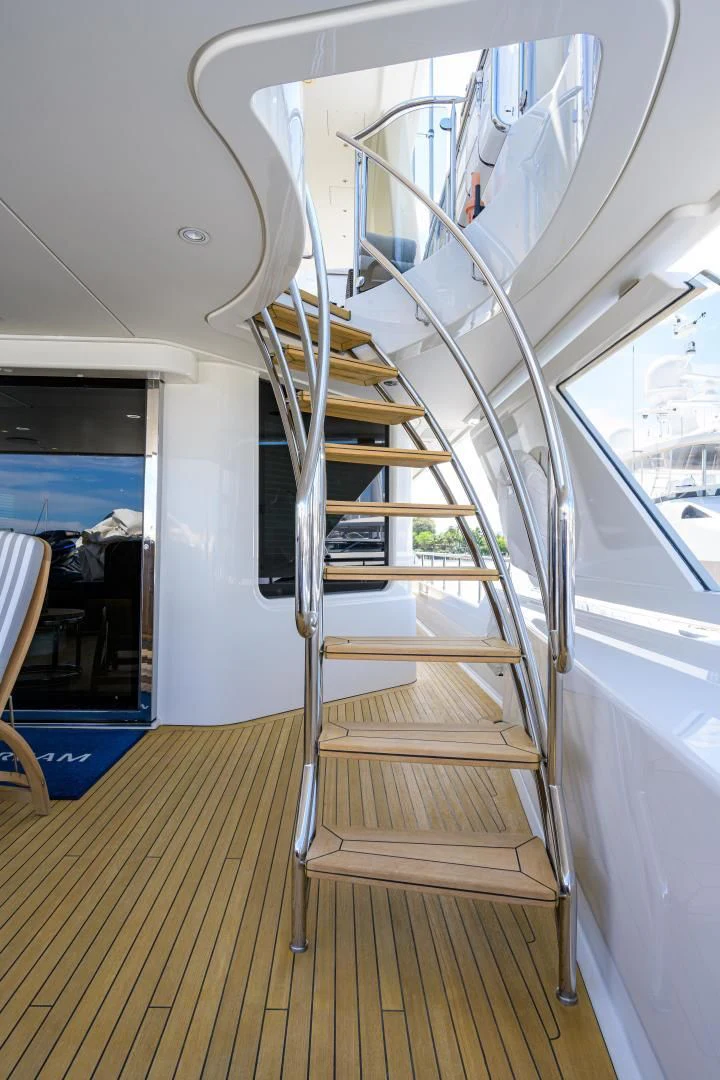 a staircase in a building aboard LADY JJ Yacht for Charter