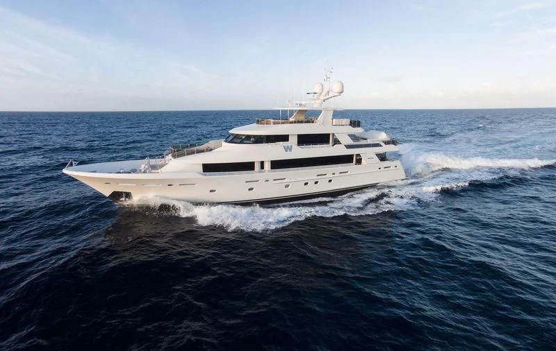 a white yacht on the water aboard LADY JJ Yacht for Charter