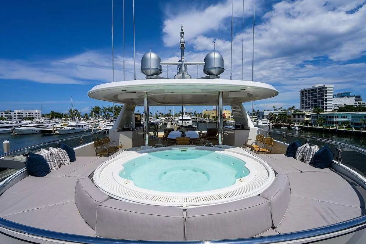 a large white building with a dome and a dome on top aboard LADY JJ Yacht for Charter