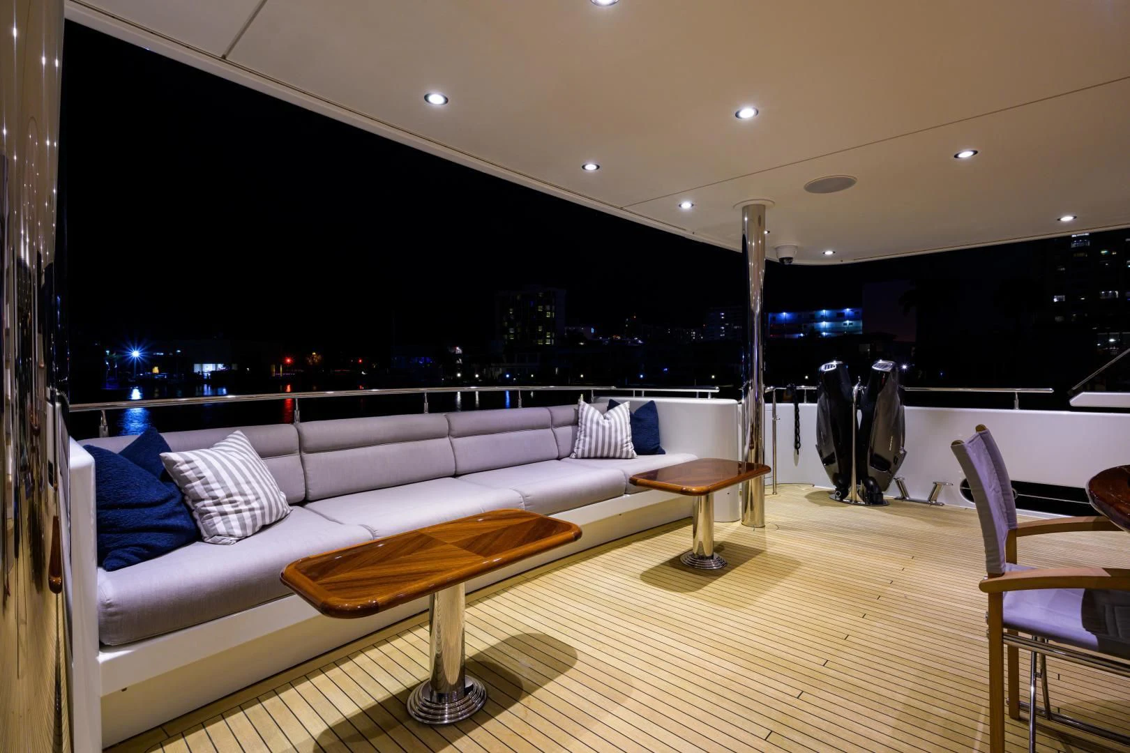 a large room with a couch and a table aboard LADY JJ Yacht for Charter
