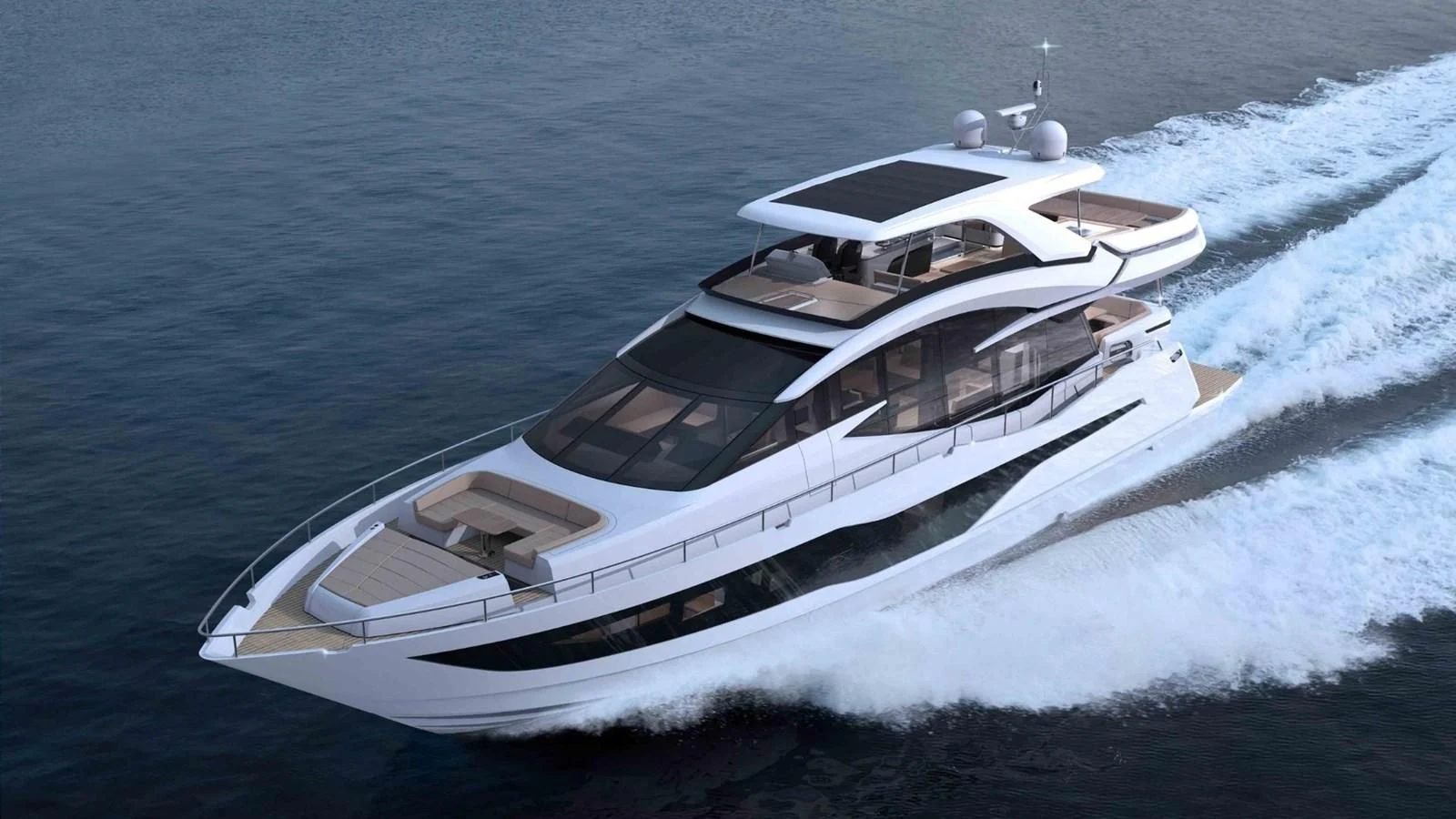 a white yacht on the water aboard GALEON 800 FLY/1 Yacht for Sale