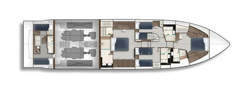 diagram, engineering drawing aboard GALEON 800 FLY/1 Yacht for Sale