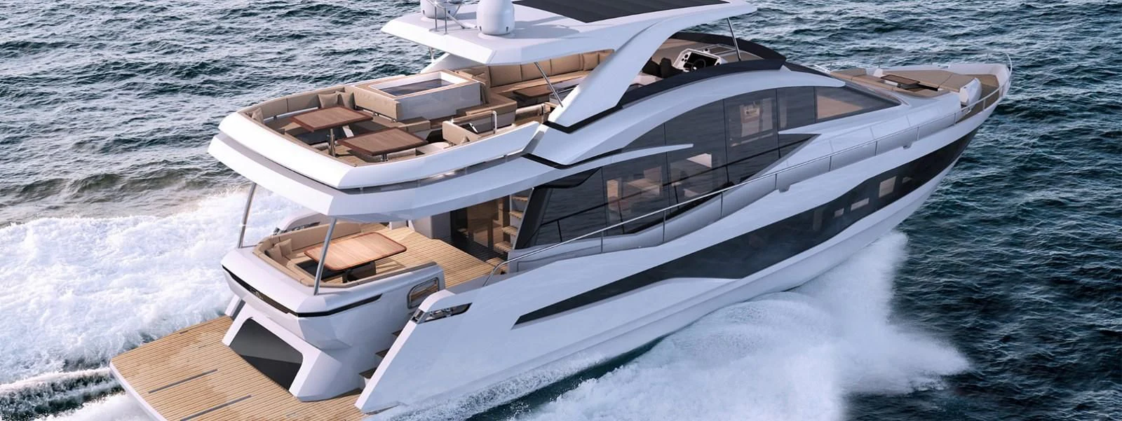 a boat on the water aboard GALEON 800 FLY/1 Yacht for Sale