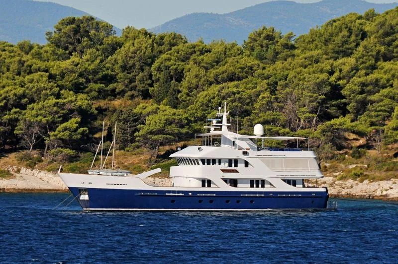 a boat on the water aboard LOTUS Yacht for Sale