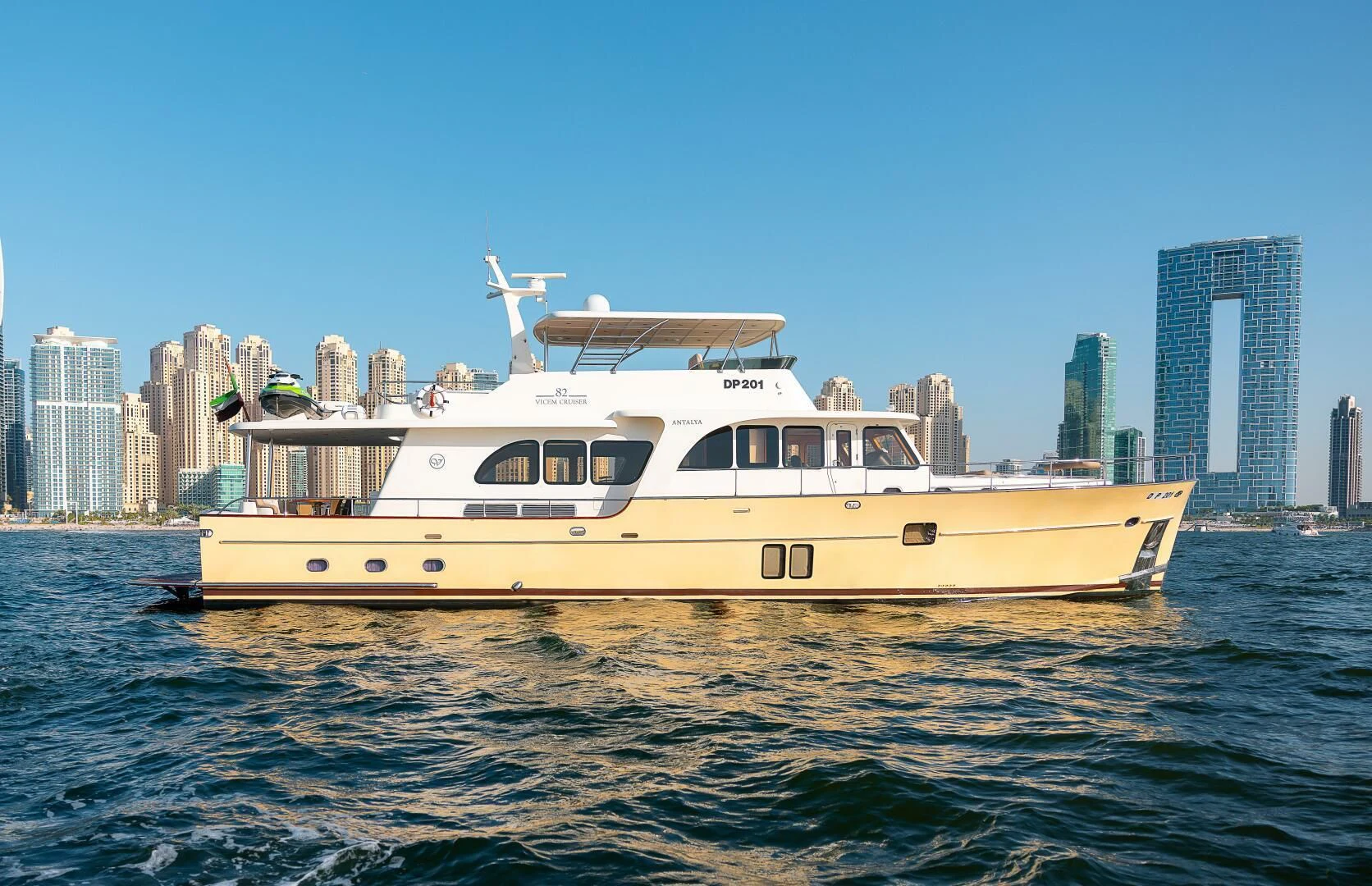 a large white boat in the water aboard ANTALYA Yacht for Sale