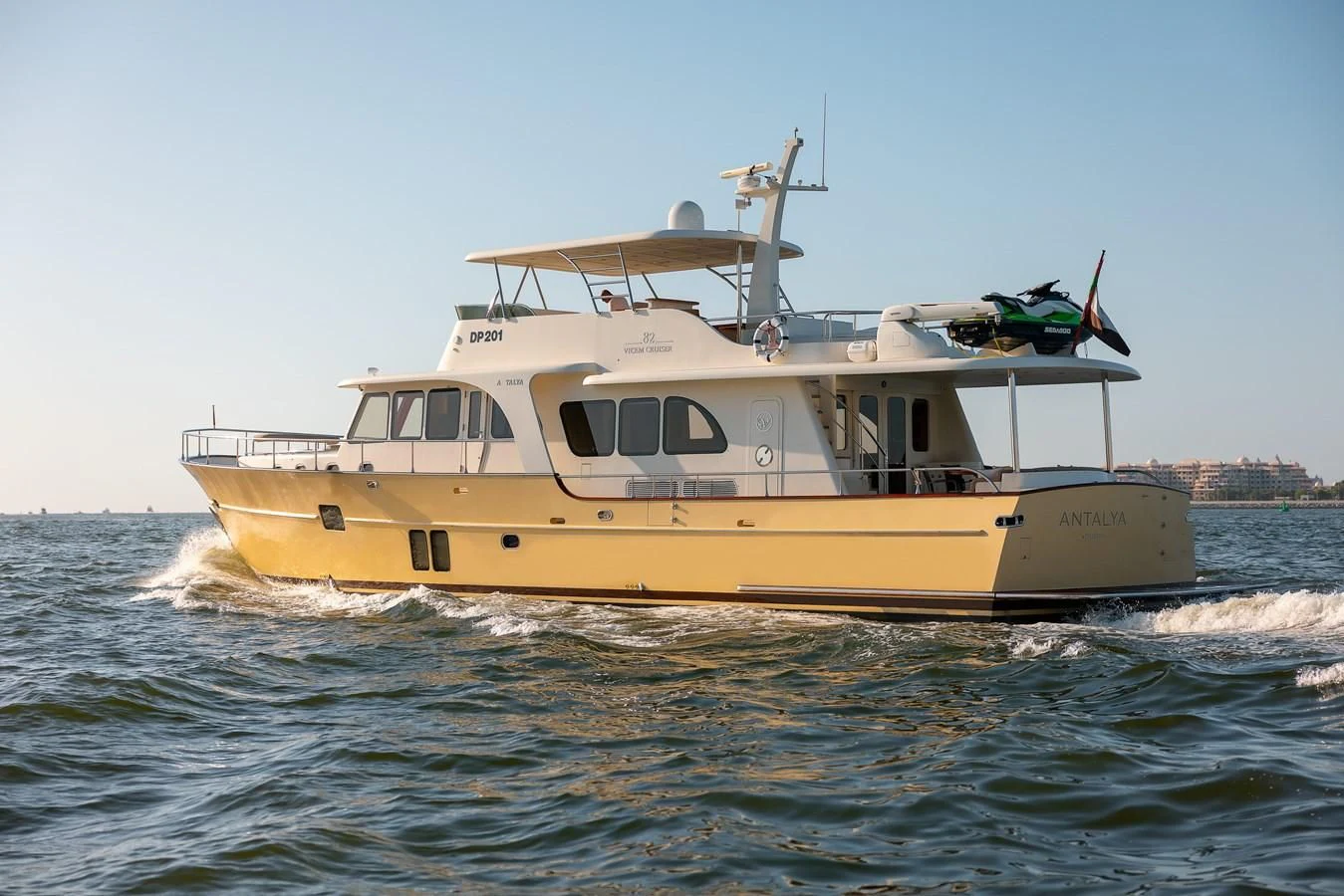 a yellow and white boat aboard ANTALYA Yacht for Sale