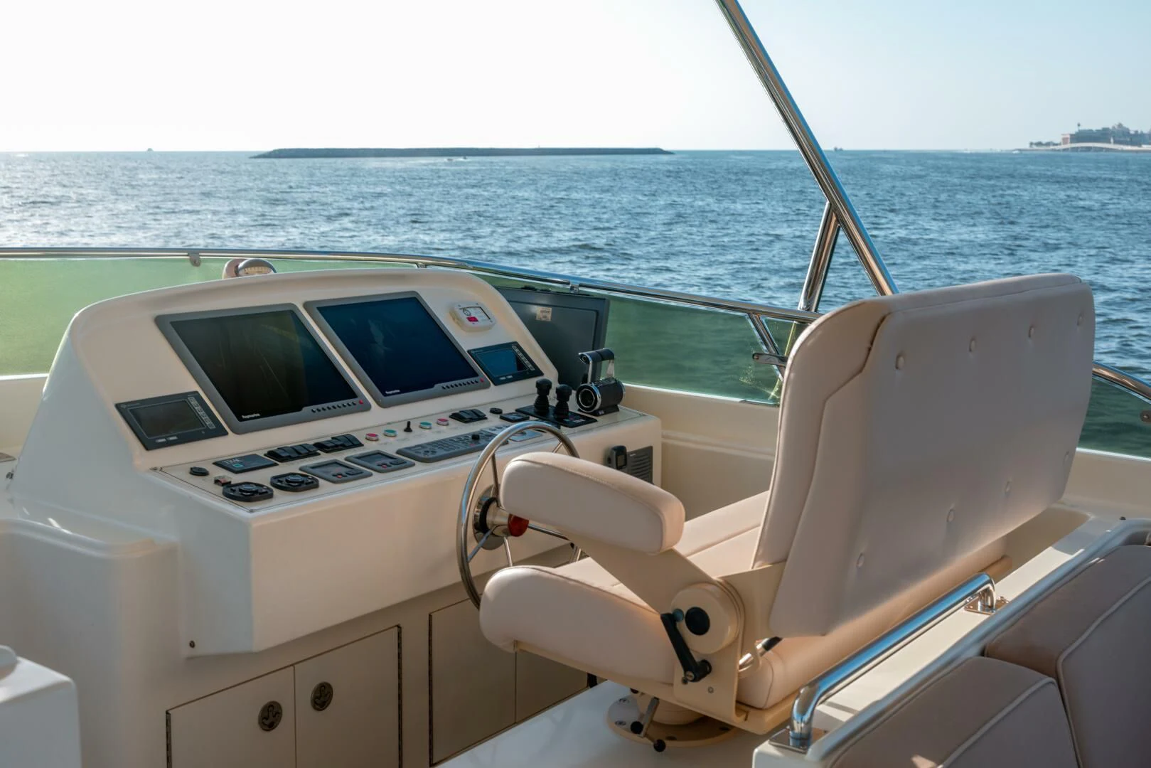 a boat with a laptop on it aboard ANTALYA Yacht for Sale