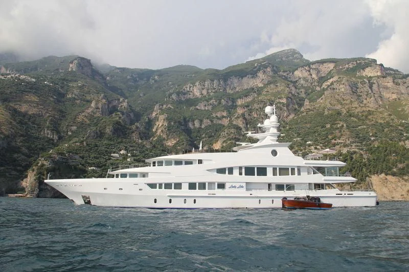 a boat on the water aboard LUCKY LADY Yacht for Sale