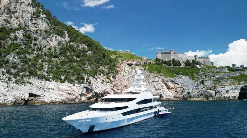 a boat on the water aboard LUCKY LADY Yacht for Sale