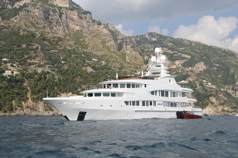 a boat on the water aboard LUCKY LADY Yacht for Sale