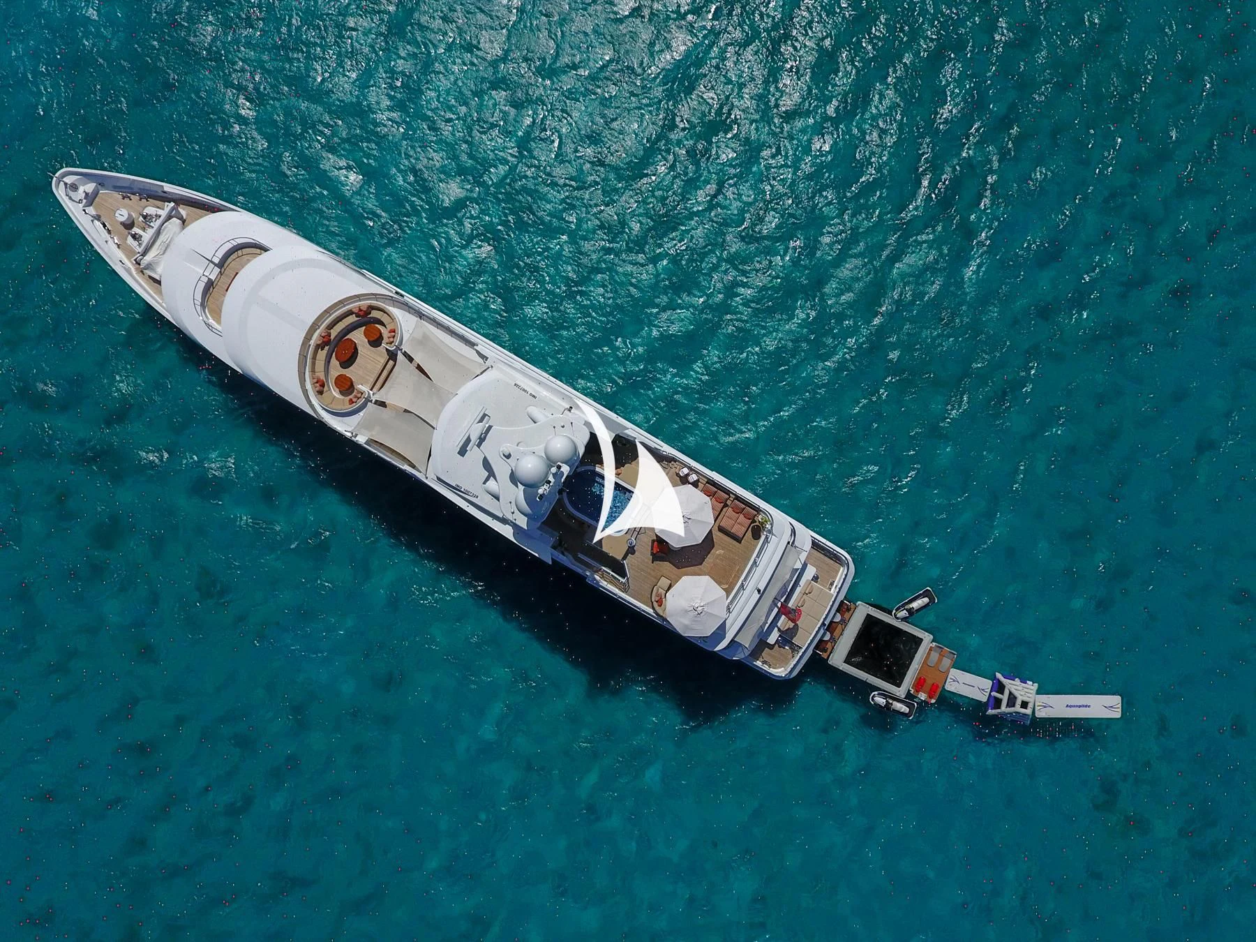 a submarine in the water aboard LUCKY LADY Yacht for Sale