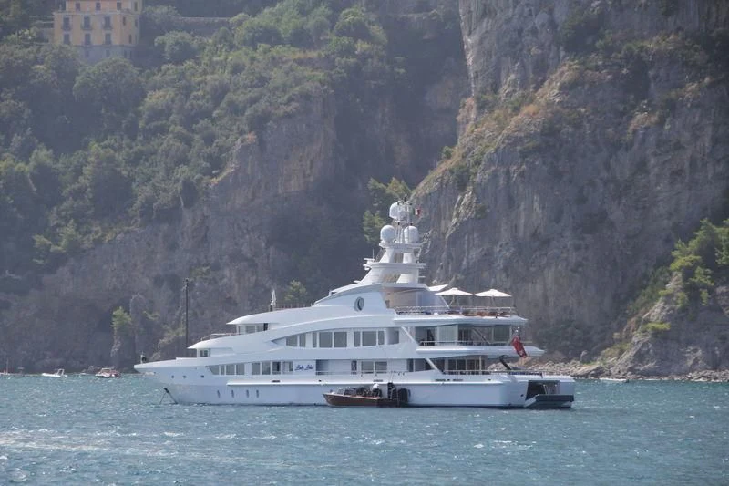 a boat on the water aboard LUCKY LADY Yacht for Sale