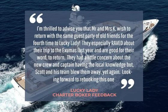 a ship on the water aboard LUCKY LADY Yacht for Sale