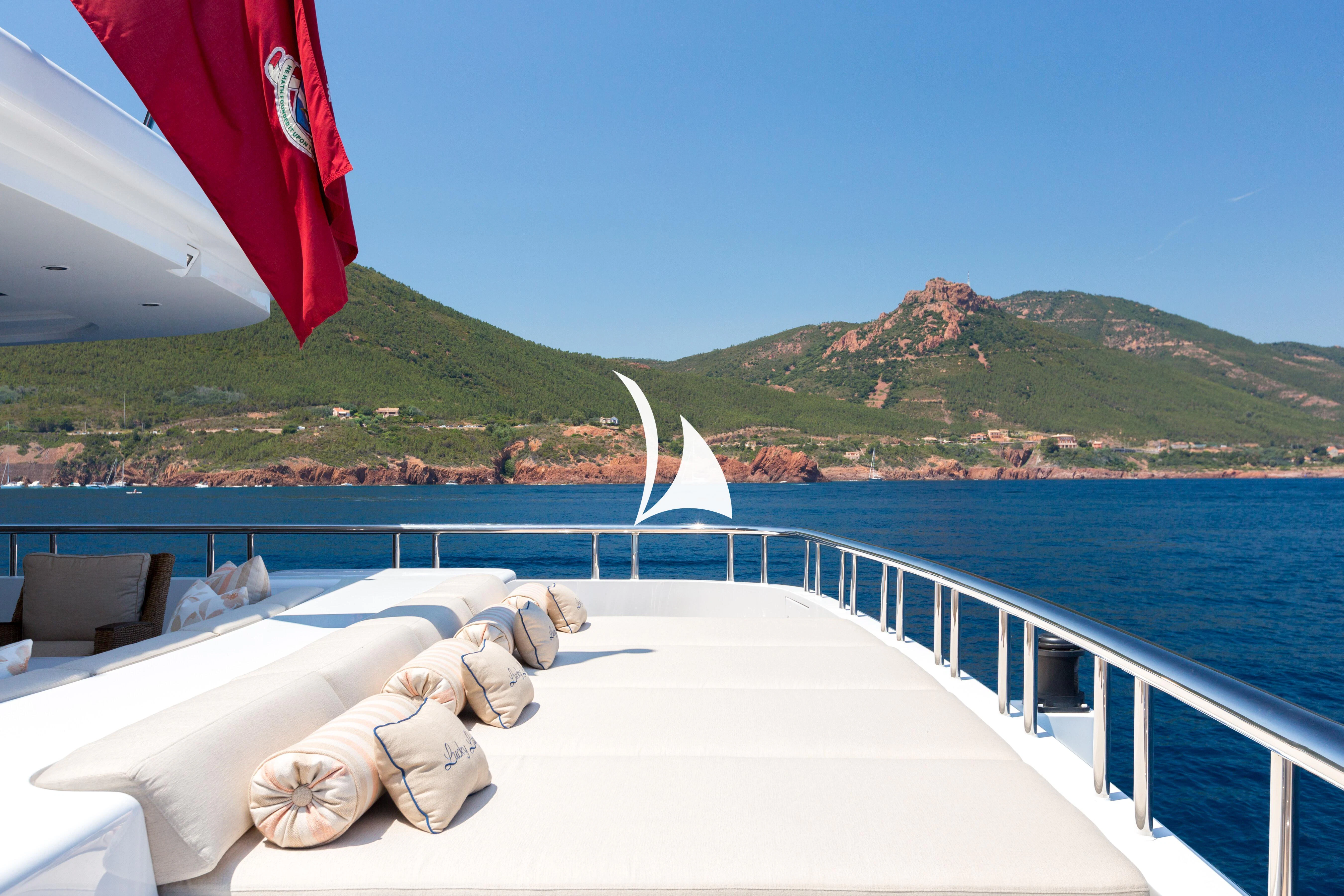 a boat on the water aboard LUCKY LADY Yacht for Sale