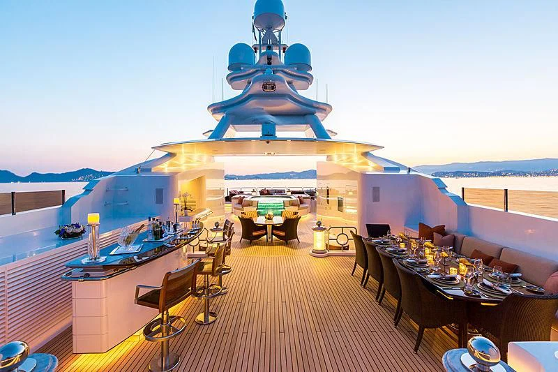a ship on a deck aboard LUCKY LADY Yacht for Sale