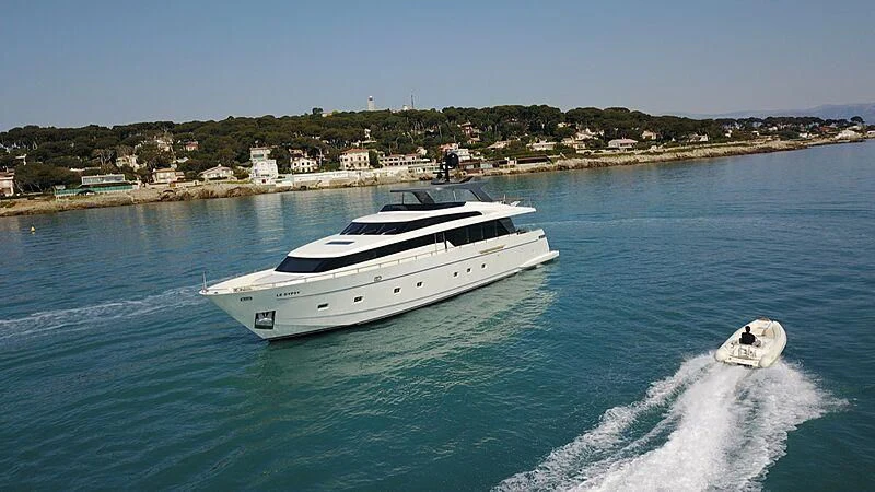 a boat on the water aboard EMY Yacht for Sale