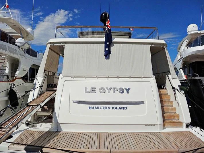 a boat on a dock aboard EMY Yacht for Sale