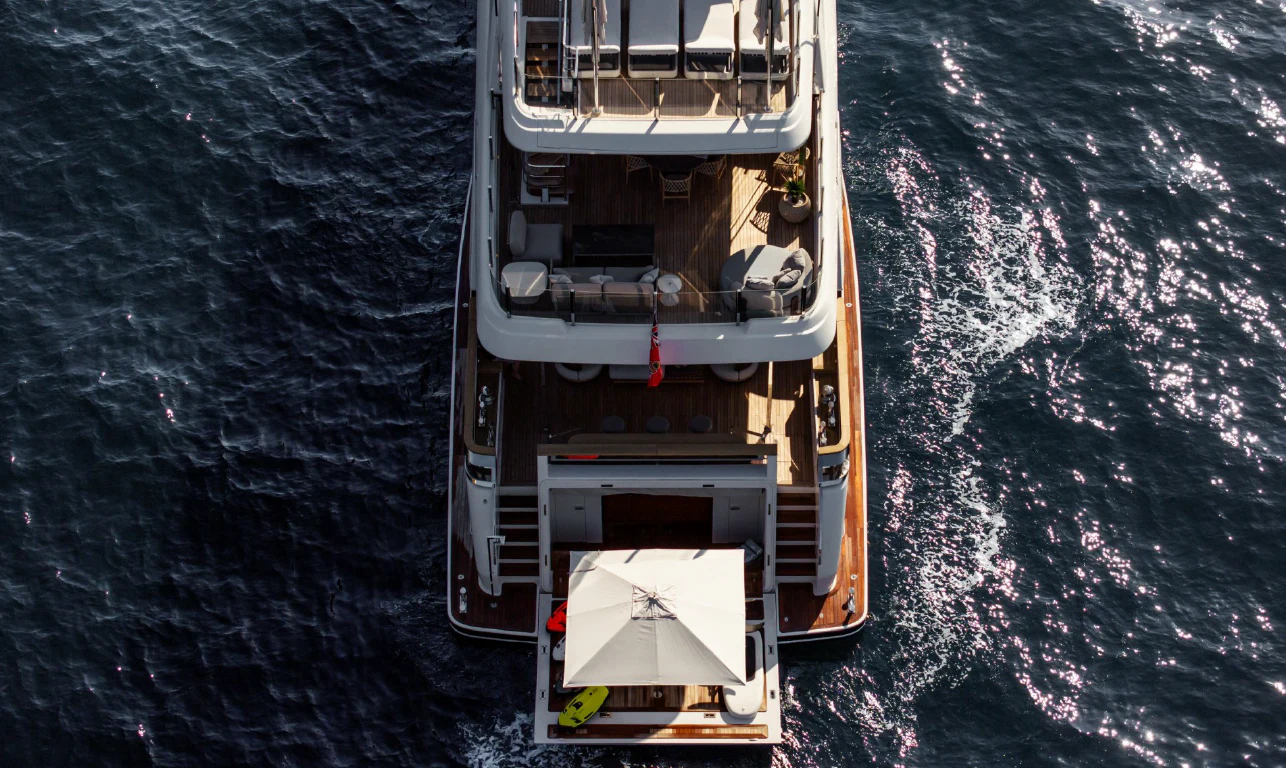 a ship in the water aboard ASANTE Yacht for Sale