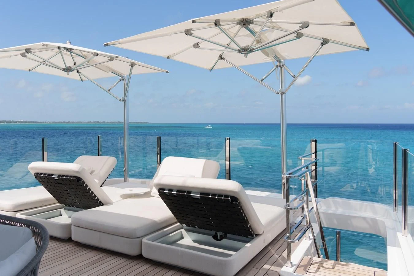 a lounge chair on a boat aboard ASANTE Yacht for Sale