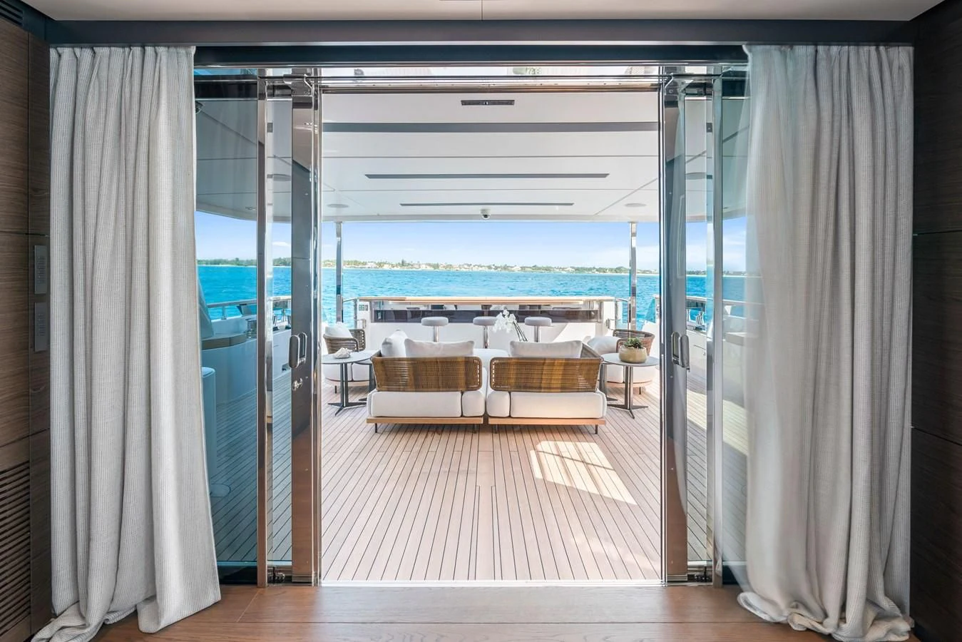 a room with a view of the ocean aboard ASANTE Yacht for Sale