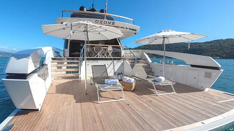 a boat on a dock aboard TIBERIAS Yacht for Sale