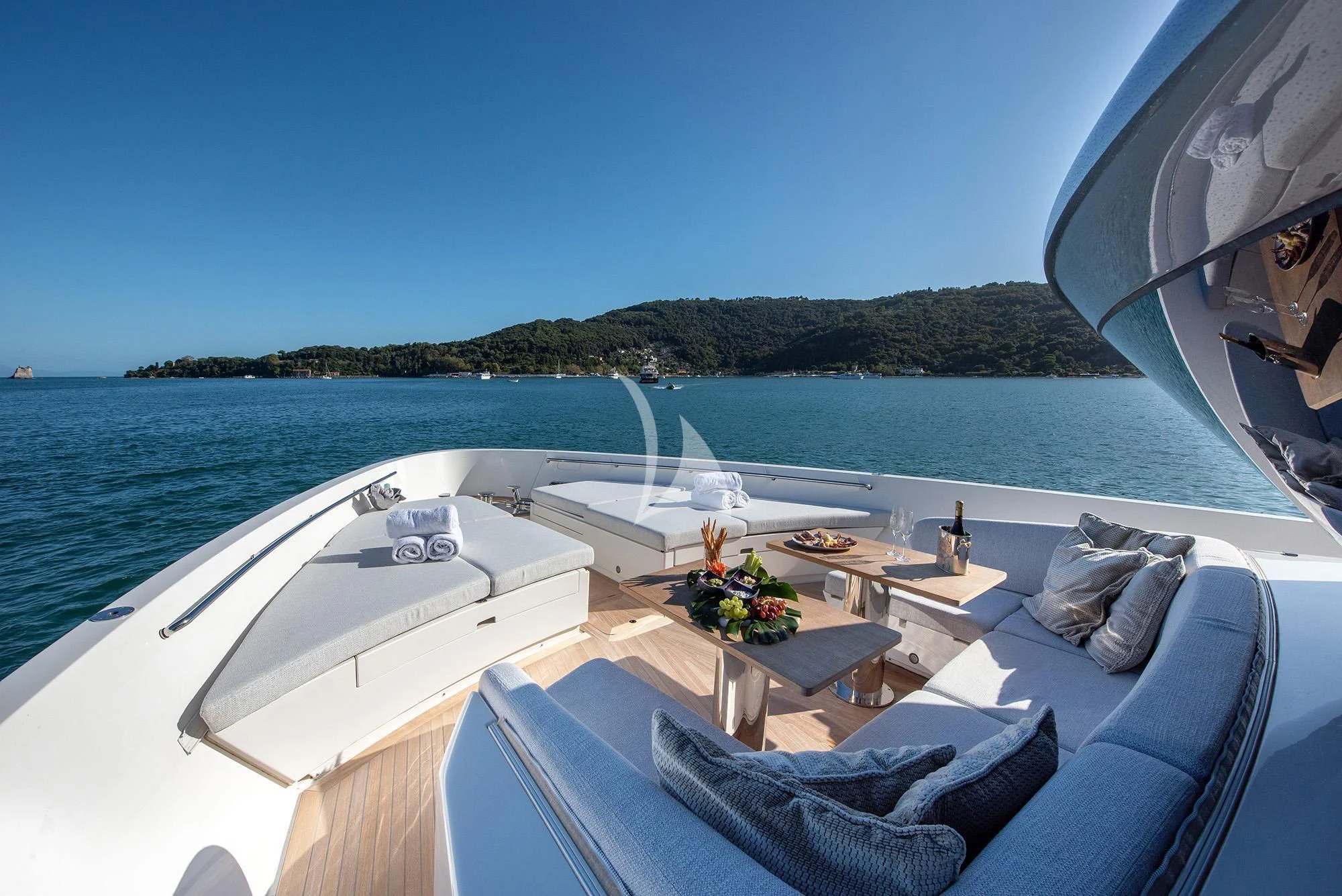 a boat on the water aboard TIBERIAS Yacht for Sale