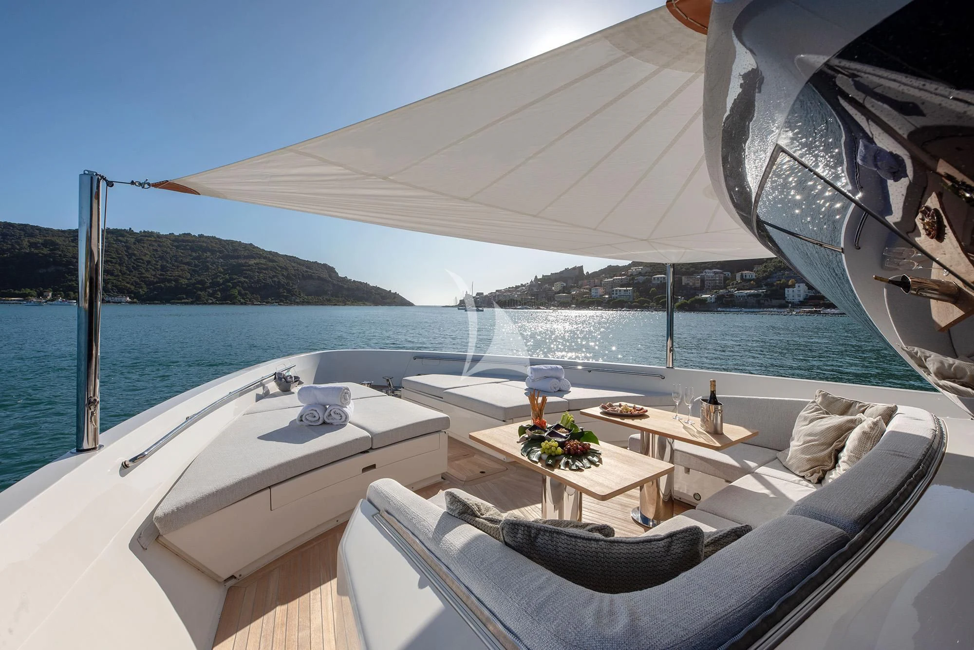 a boat on the water aboard TIBERIAS Yacht for Sale