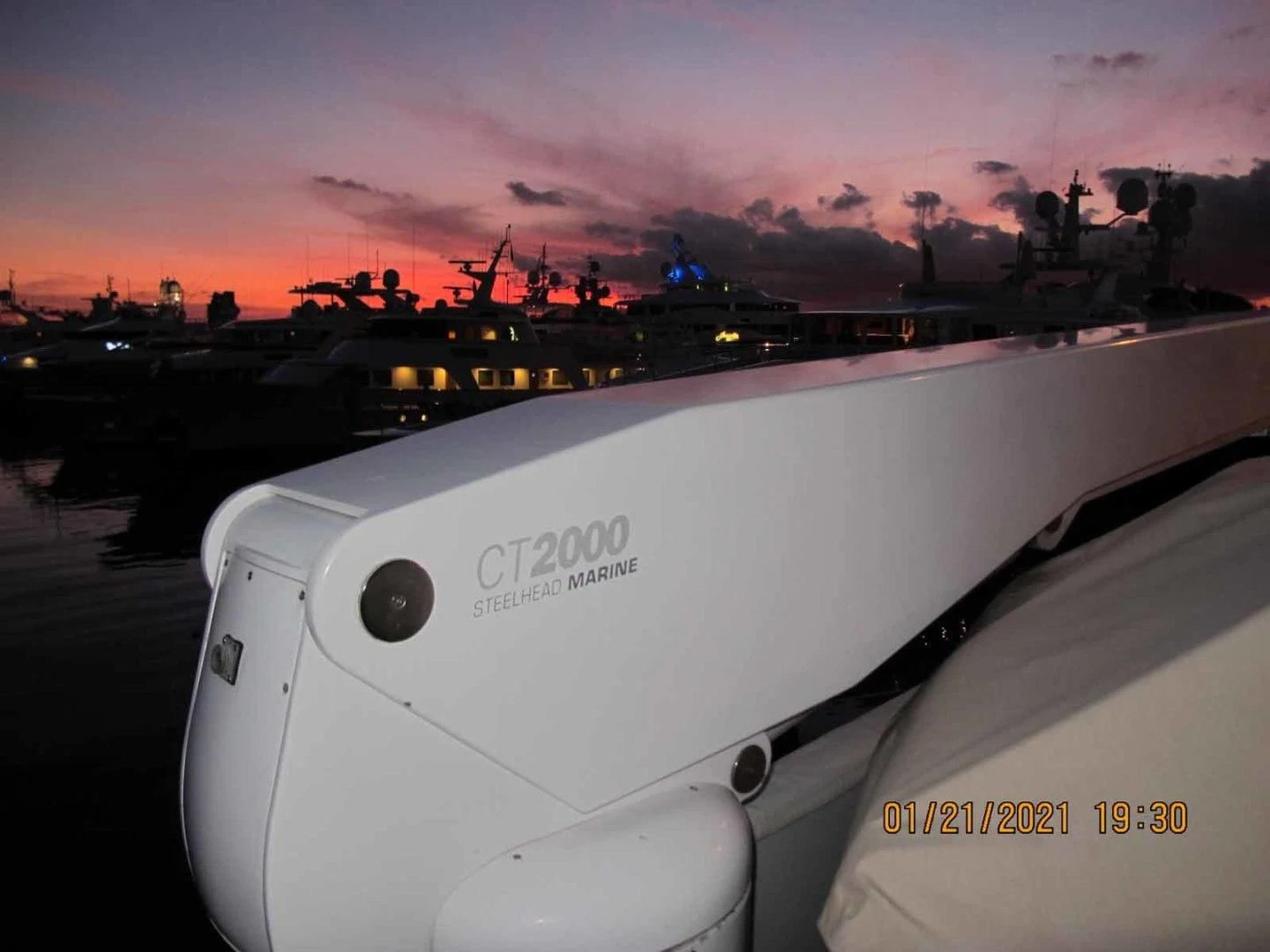 a white machine on a road aboard LORELEI Yacht for Sale