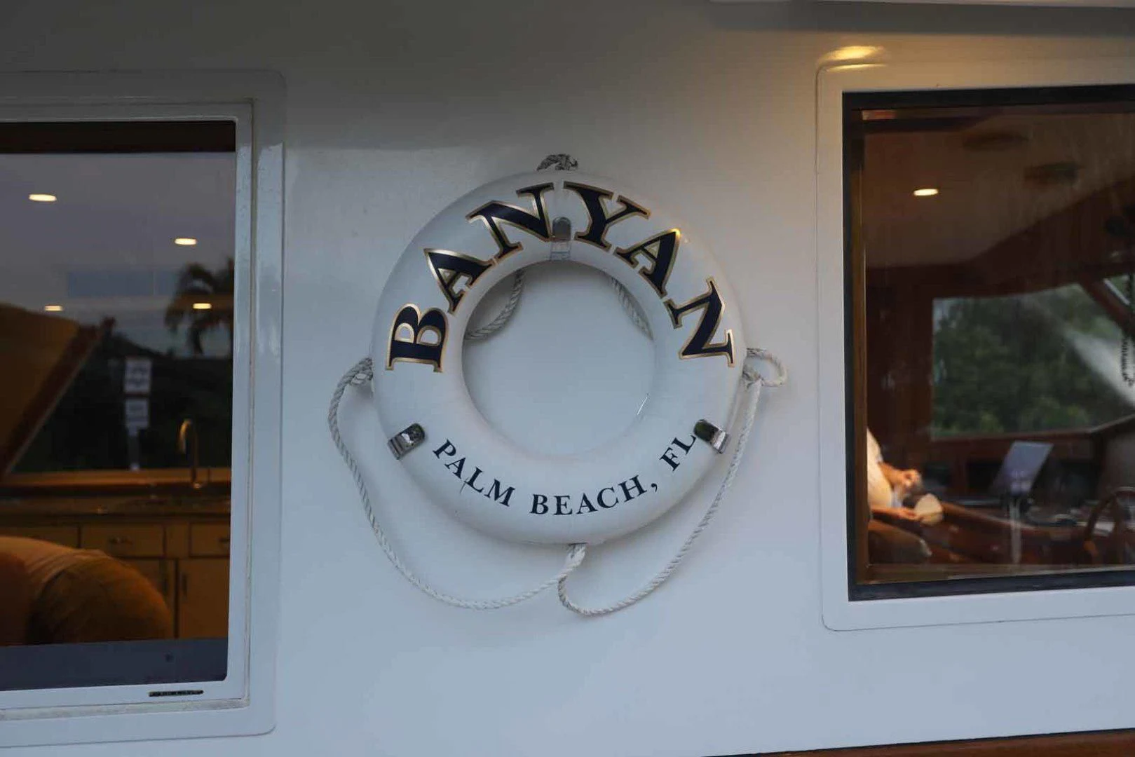 a clock on a wall aboard LORELEI Yacht for Sale