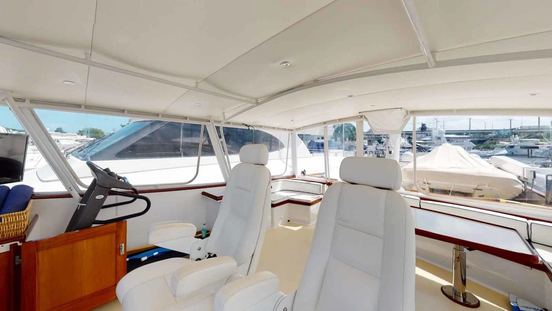 inside of a car aboard LORELEI Yacht for Sale