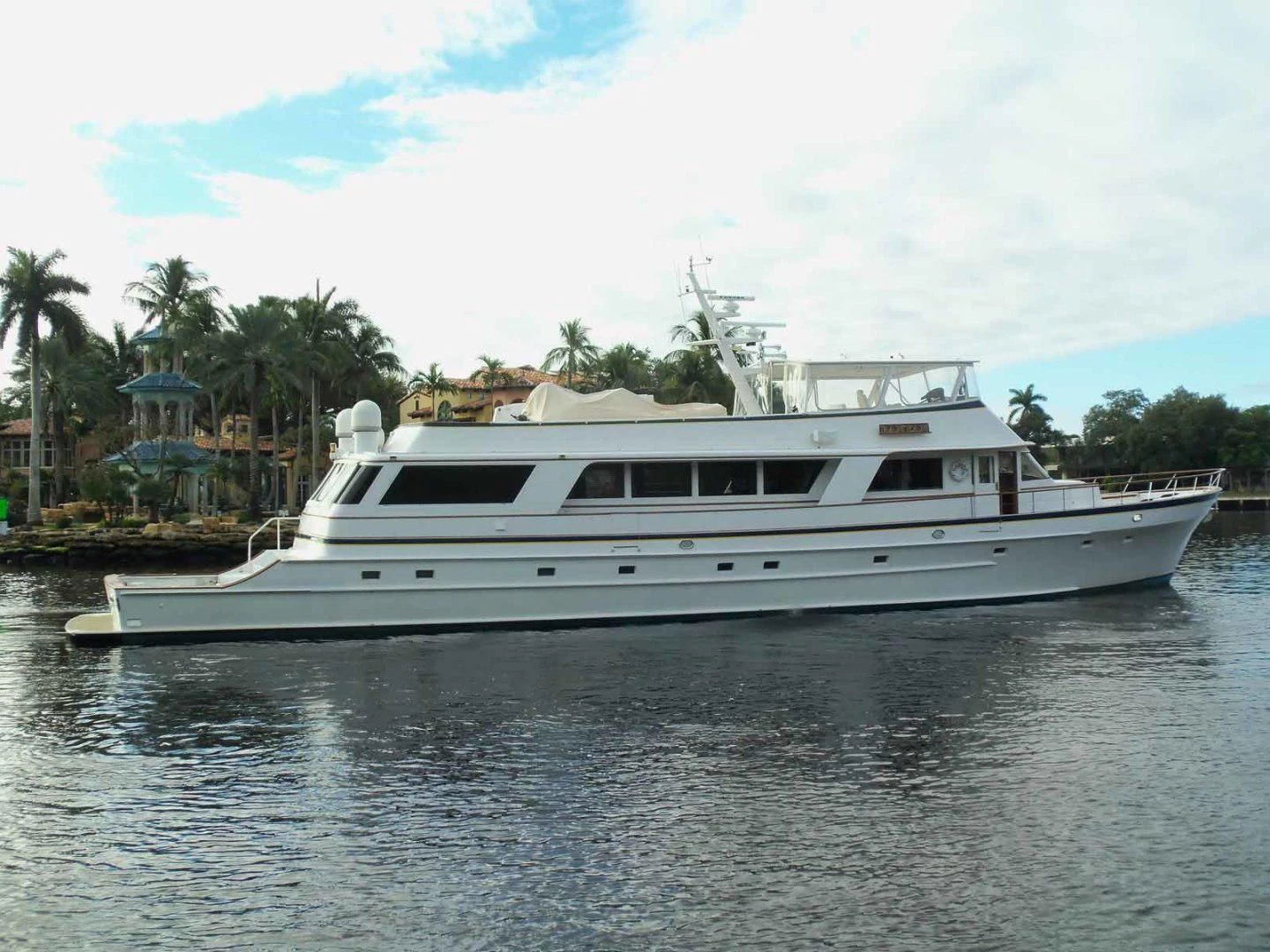 a white boat on water aboard LORELEI Yacht for Sale