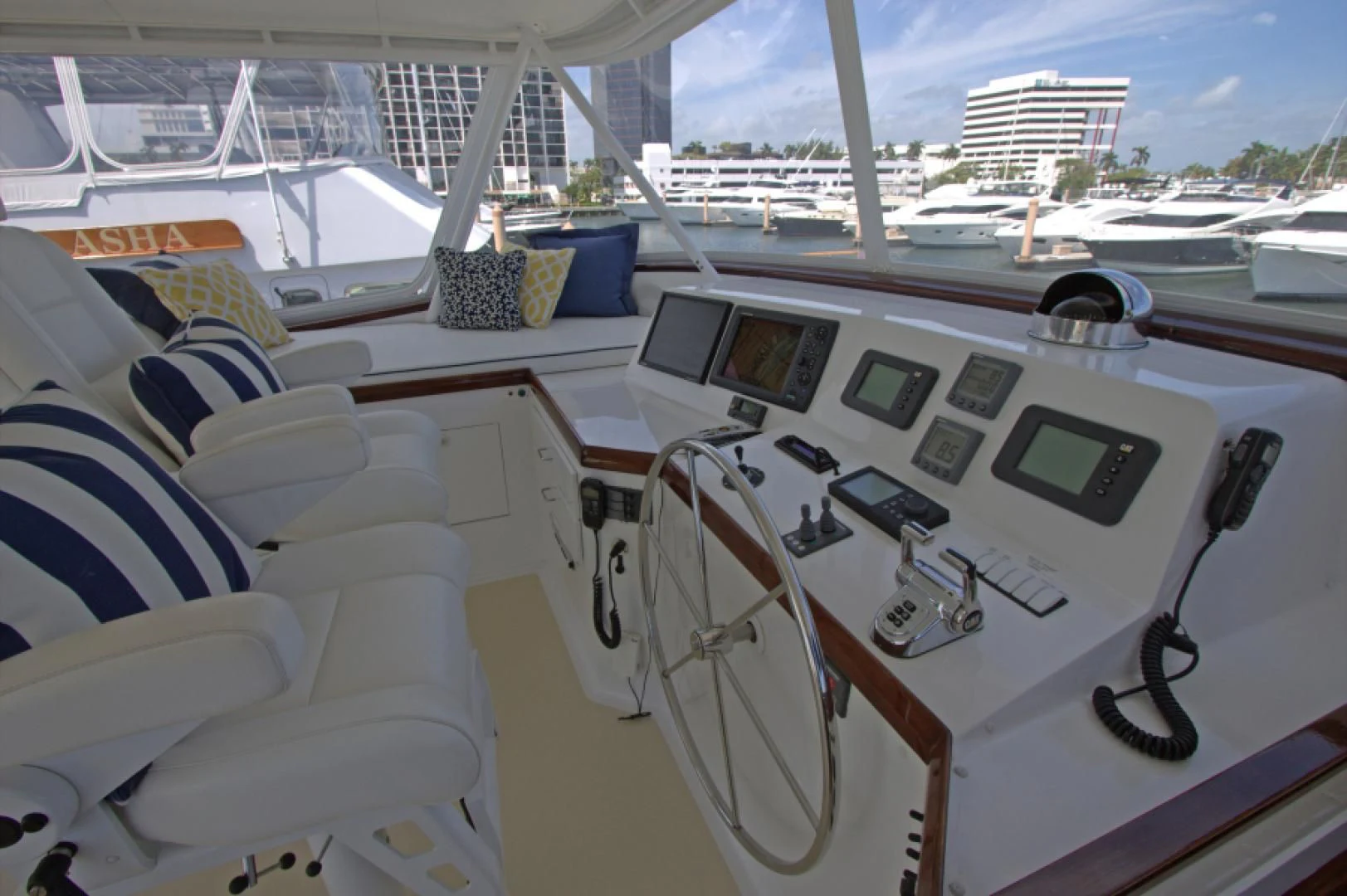 a cockpit of a plane aboard LORELEI Yacht for Sale