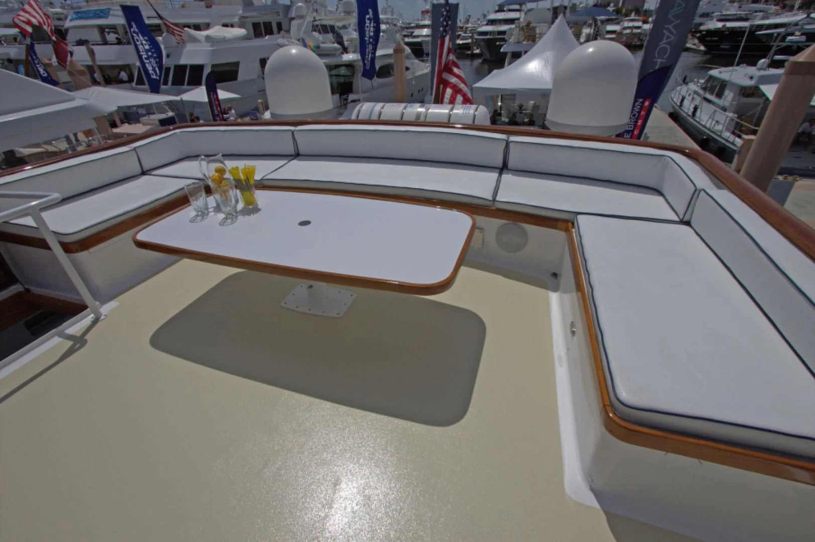 a close-up of a table aboard LORELEI Yacht for Sale