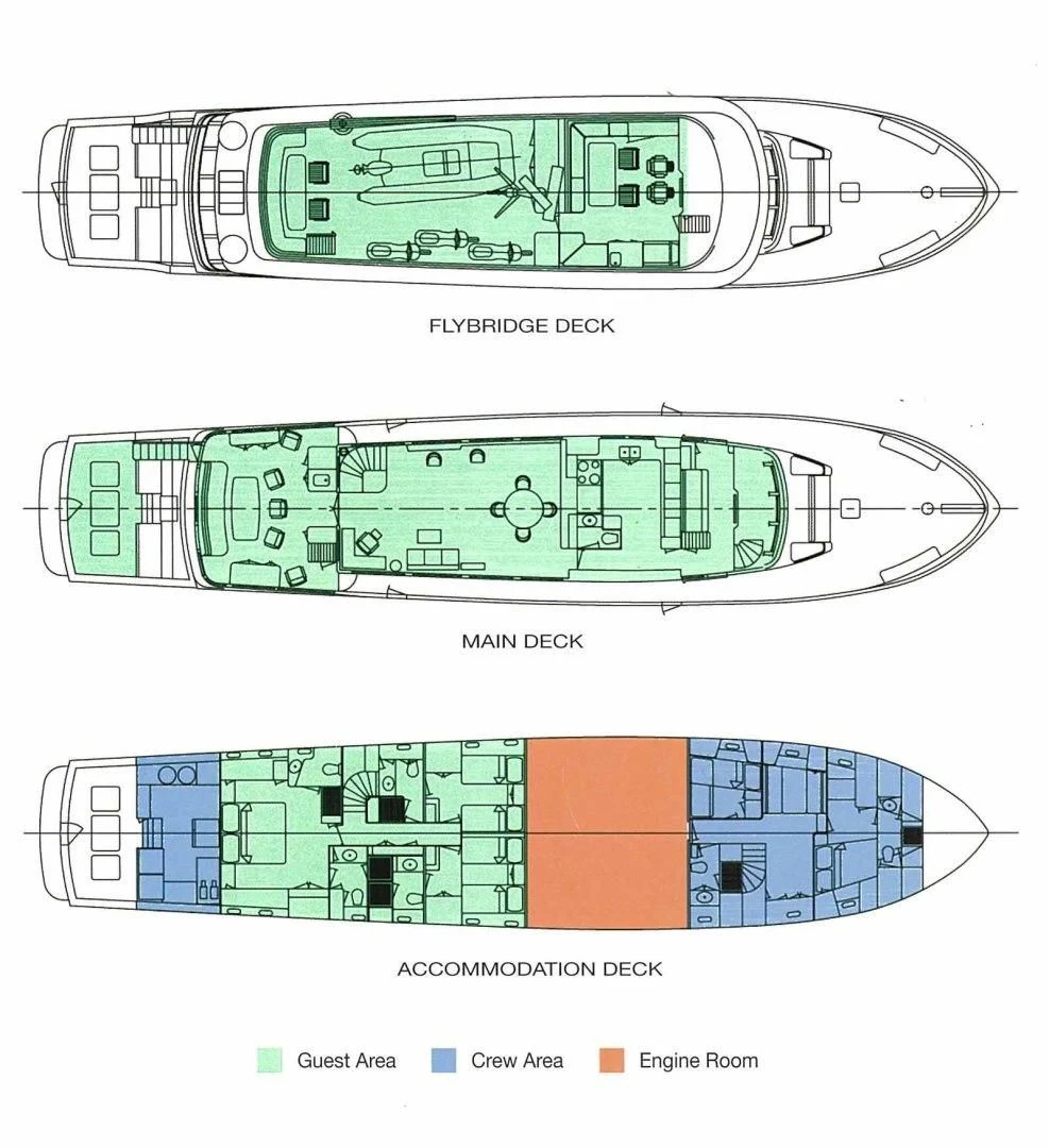 diagram aboard LORELEI Yacht for Sale