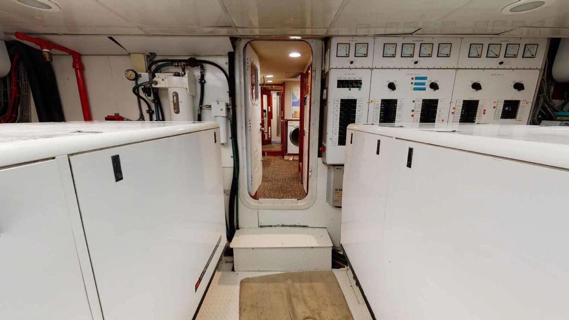 a room with white cabinets and white cabinets aboard LORELEI Yacht for Sale