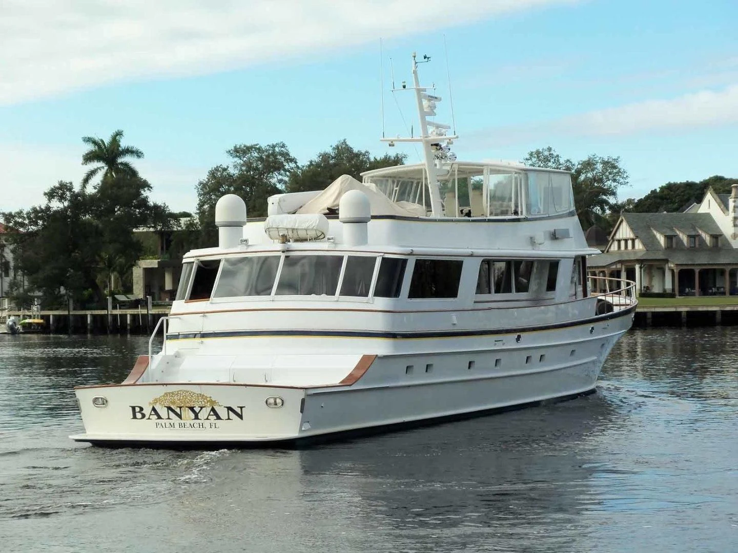 a white boat in the water aboard LORELEI Yacht for Sale