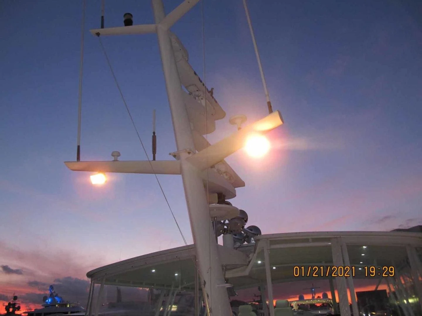 a rocket taking off aboard LORELEI Yacht for Sale