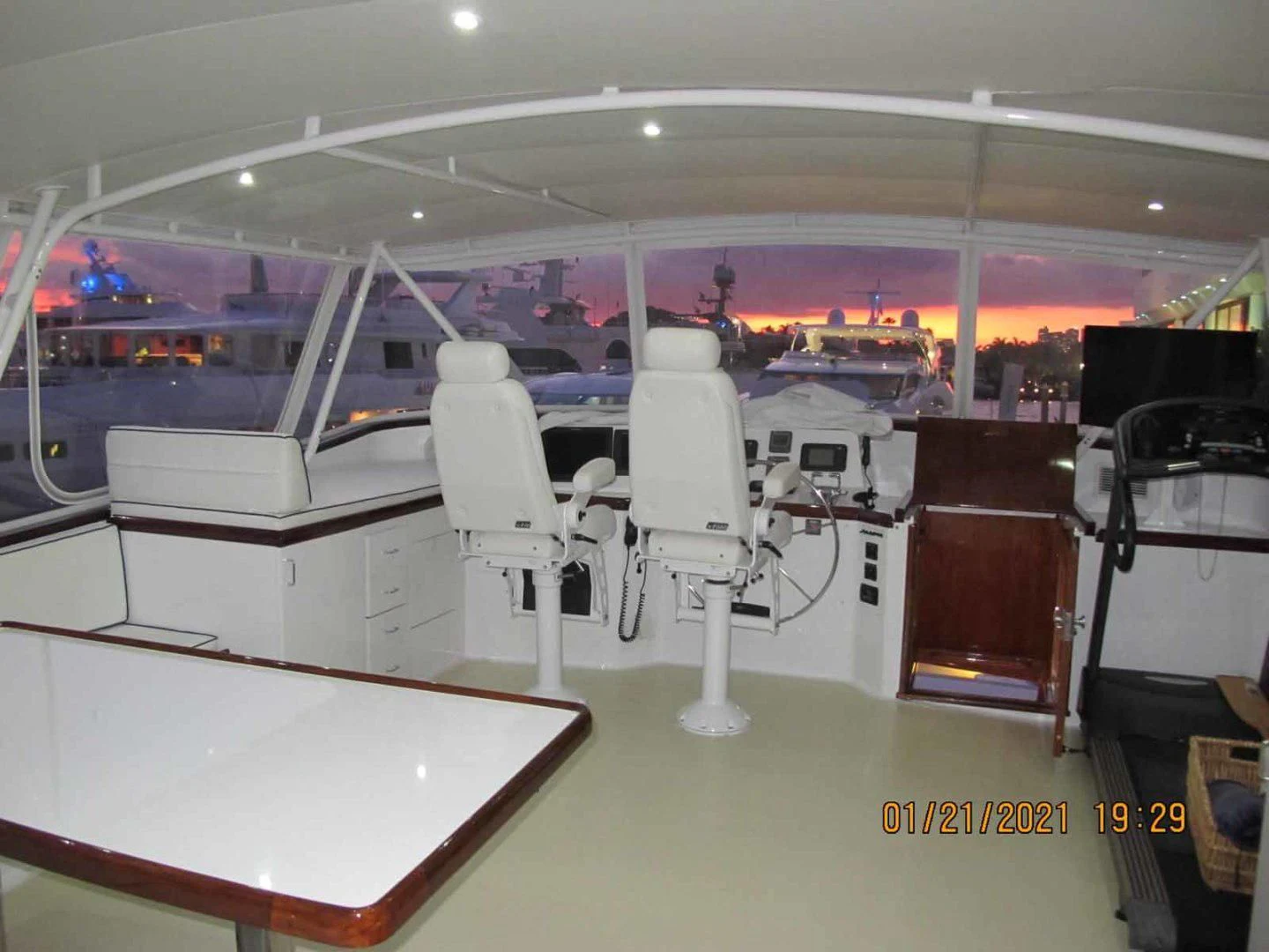 a room with chairs and tables aboard LORELEI Yacht for Sale