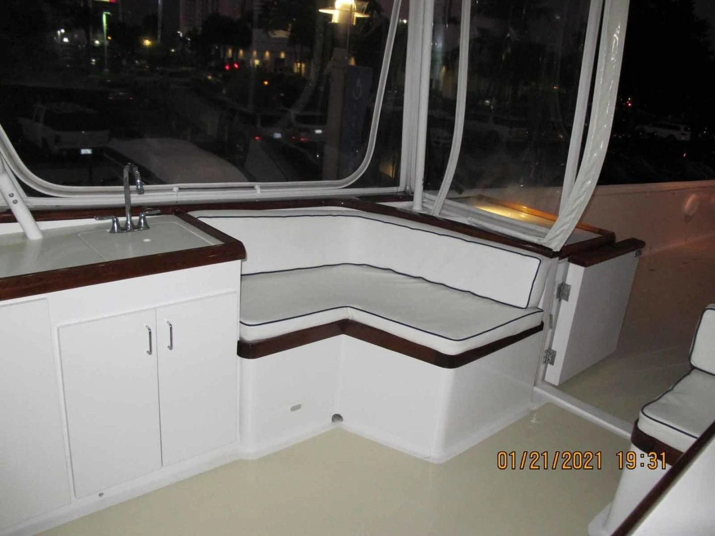 a white box with a counter top aboard LORELEI Yacht for Sale