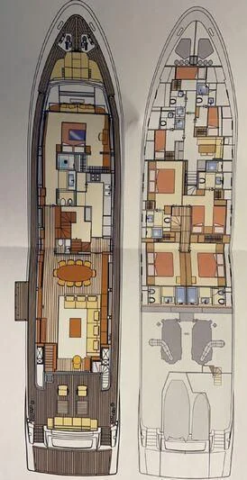 a large building with a large window aboard PIACERE III Yacht for Sale